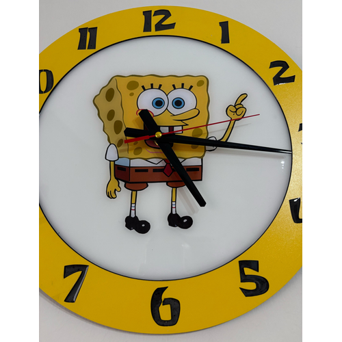 PELNCE KIDS ? Snger Bob Kare Pantolon Temal Ahap Epoksi ocuk Odas Duvar Saati - 40 cm