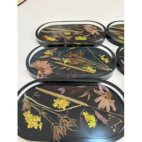 PELNCE - El Yapm 6'l Epoksi Sunumluk - Kurutulmu iekli Versiyon II - Ebatlar: 17,5 x 9,5 cm