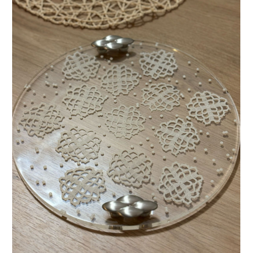 Epoksi Reine Nian Tepsisi - Para Dantel ve ncili - Gm Kulp -  ap: 30 cm