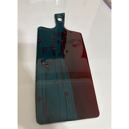 Epoksi Reine Sunumluk - Kesme Tahtas Grnml - Bordo -  Ebatlar: 14 x 27 cm