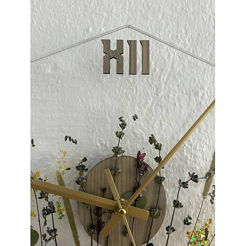 PELNCE - iekli Sekizgen Epoksi Duvar Saati (zel Tasarm - Tek retim - Versiyon II) - 30 cm