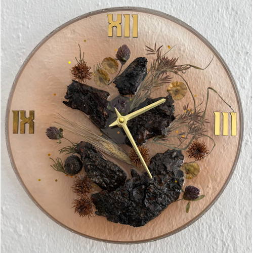 PELNCE - Doal Aa Kabuklu Epoksi Duvar Saati (zel Tasarm - Tek retim - Versiyon I) - 30 cm