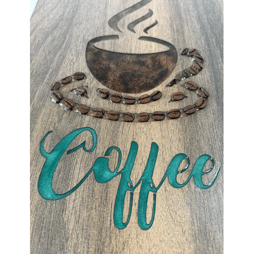 Ahap Desenli Epoksi Reine Kaplamal Tablo - Coffee