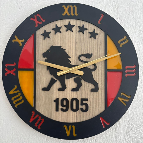 PELNCE - Cimbom Aslan 1905 - Taraftar Duvar Saati (Ahap & Epoksi) - 40 cm