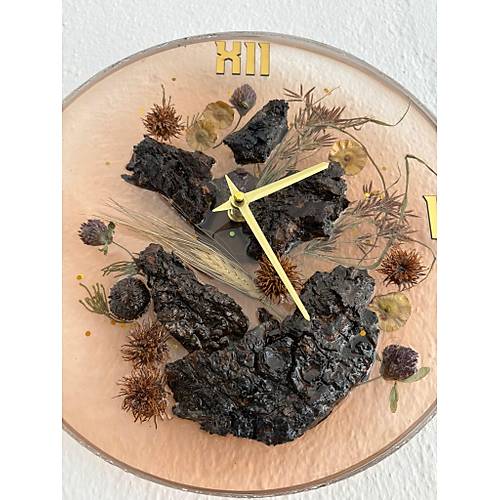 PELNCE - Doal Aa Kabuklu Epoksi Duvar Saati (zel Tasarm - Tek retim - Versiyon I) - 30 cm