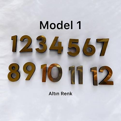 PELNCE - Ahap Kontraplak, Lazer Kesim, Duvar Saati Rakam Seti - Standart Model - Ykseklik 3 cm