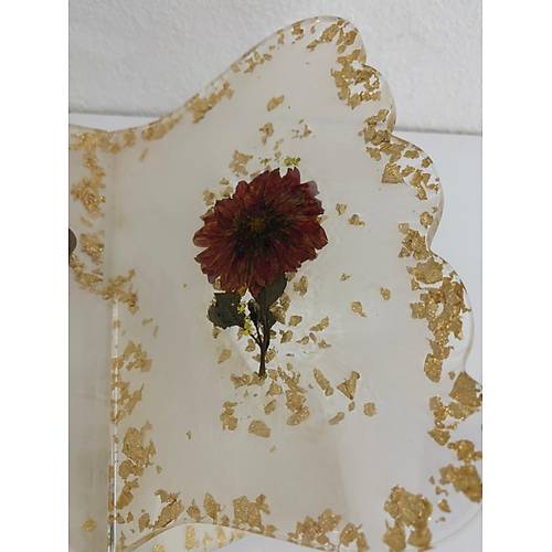 effaf Epoksi Reine iekli ve Yaz Motifli Kelebek Rahle (zel Tasarm - Tek retim) - 40x30 cm