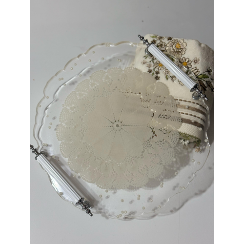 Epoksi Reine Dantelli Tepsi - Dantelli ncili - ap: 25 cm