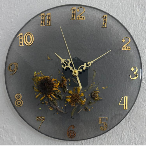 Ayiei Temal Gold Detayl Epoksi Duvar Saati (zel Tasarm - Tek retim) - 30 cm