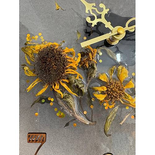 Ayiei Temal Gold Detayl Epoksi Duvar Saati (zel Tasarm - Tek retim) - 30 cm