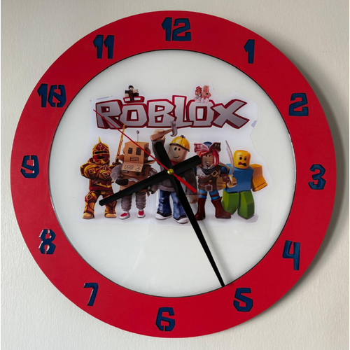 PELNCE KIDS - Roblox Temal Ahap ocuk Odas Duvar Saati - 40 cm