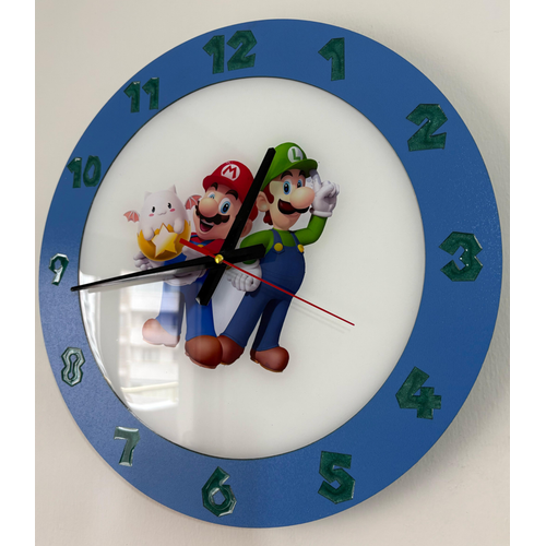 PELNCE KIDS ? Super Mario & Luigi Temal Ahap Epoksi ocuk Odas Duvar Saati - 40 cm