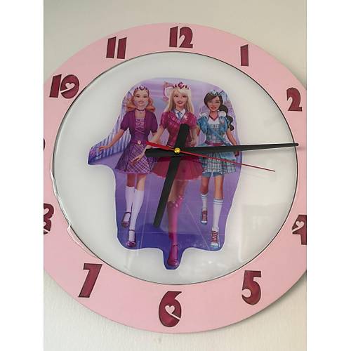 PELNCE KIDS - Barbie ve Arkadalar Temal ocuk Odas Duvar Saati - 40 cm