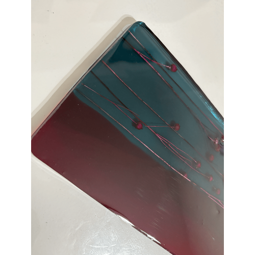 Epoksi Reine Sunumluk - Kesme Tahtas Grnml - Bordo -  Ebatlar: 14 x 27 cm
