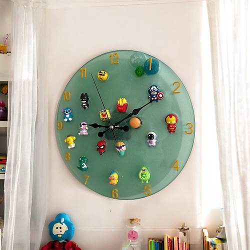Epoksi Reine Duvar Saati - ocuk Odas - ap : 30 cm