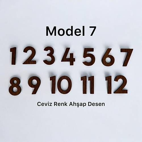 PELNCE - Ahap Kontraplak, Lazer Kesim, Duvar Saati Rakam Seti - Standart Model - Ykseklik 3 cm
