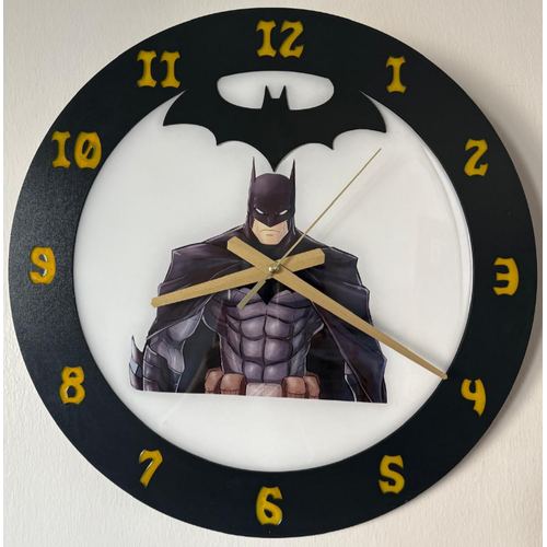 PELNCE KIDS - Batman Temal Ahap ocuk Odas Duvar Saati - 40 cm