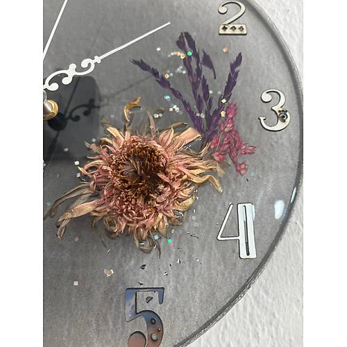 Ayiei Temal effaf Siyah Epoksi Duvar Saati (zel Tasarm - Tek retim) - 30 cm