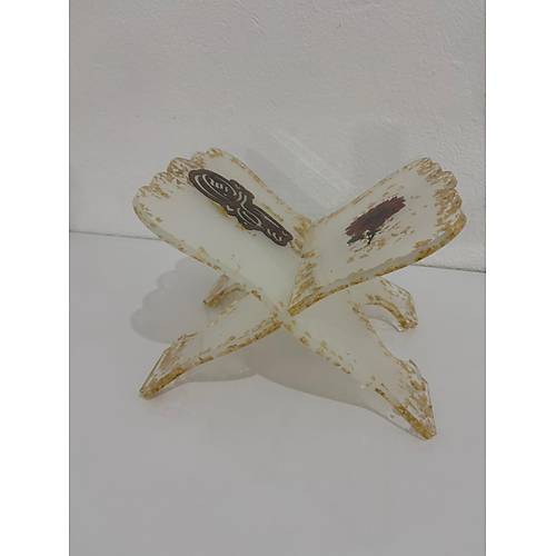 effaf Epoksi Reine iekli ve Yaz Motifli Kelebek Rahle (zel Tasarm - Tek retim) - 40x30 cm