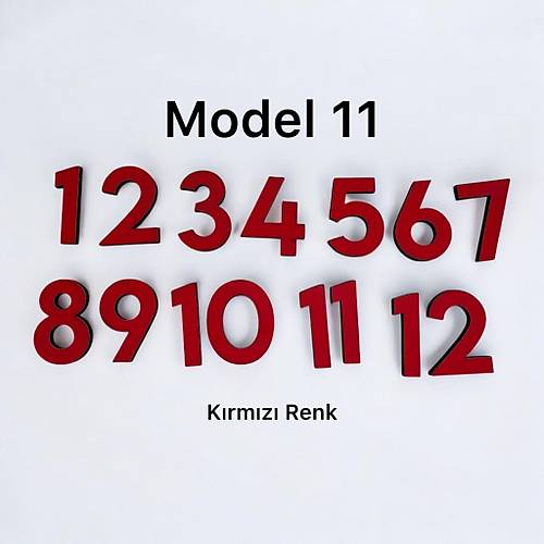 PELNCE - Ahap Kontraplak, Lazer Kesim, Duvar Saati Rakam Seti - Standart Model - Ykseklik 3 cm
