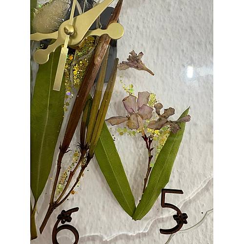 PELNCE - Zakkum iekli - Epoksi Duvar Saati - (zel Tasarm - Tek retim) - 30 cm