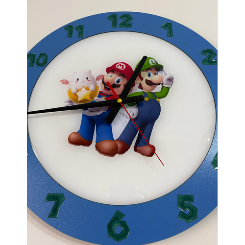 PELNCE KIDS ? Super Mario & Luigi Temal Ahap Epoksi ocuk Odas Duvar Saati - 40 cm