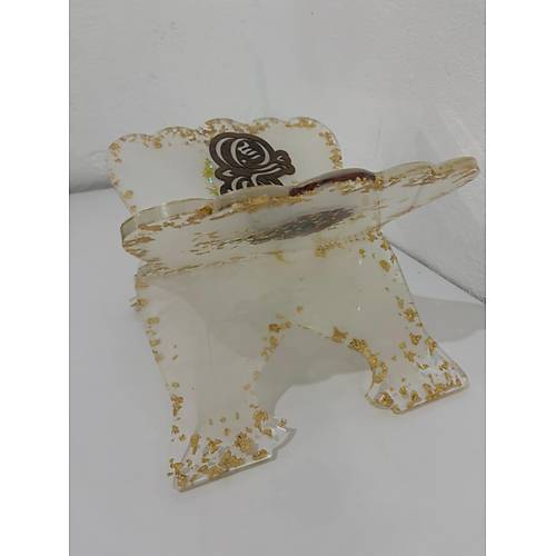 effaf Epoksi Reine iekli ve Yaz Motifli Kelebek Rahle (zel Tasarm - Tek retim) - 40x30 cm