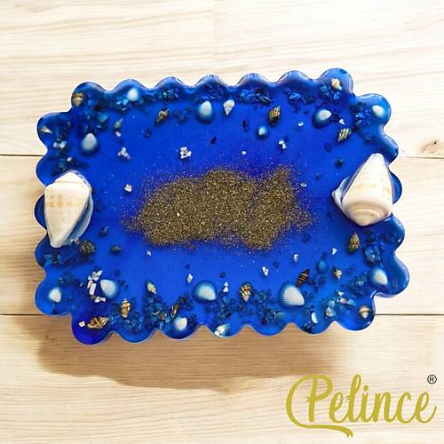 Epoksi Reine Tak Tepsisi - Deniz Kabuu - Eni: 14 cmBoyu: 19 cm