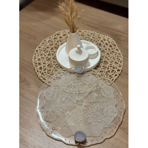 Epoksi Reine Nian Tepsisi - Dantel ve ncili - ap: 30 cm