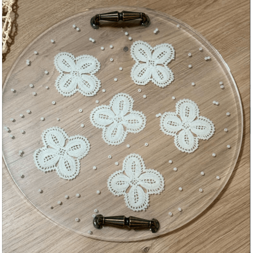 Epoksi Reine Nian Tepsisi - Para Dantel ve ncili 02 - ap: 30 cm
