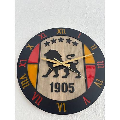 PELNCE - Cimbom Aslan 1905 - Taraftar Duvar Saati (Ahap & Epoksi) - 40 cm