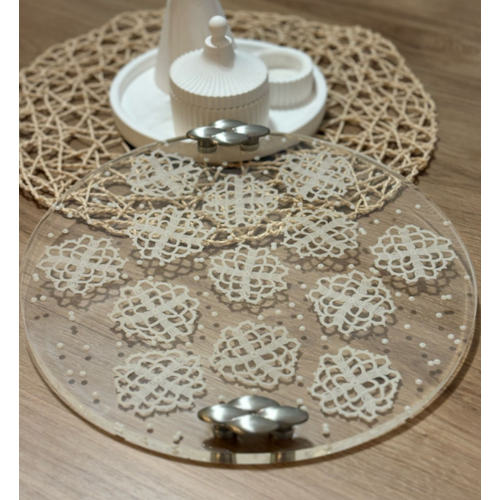 Epoksi Reine Nian Tepsisi - Para Dantel ve ncili - Gm Kulp -  ap: 30 cm