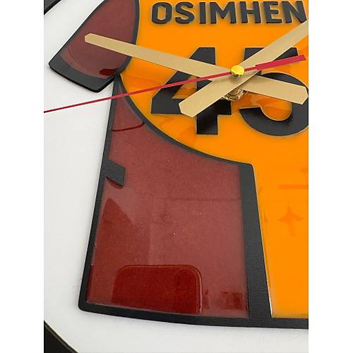 PELNCE - Osimhen 45 - Taraftar Duvar Saati (Ahap & Epoksi) - 40 cm