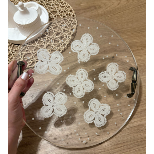 Epoksi Reine Nian Tepsisi - Para Dantel ve ncili 02 - ap: 30 cm