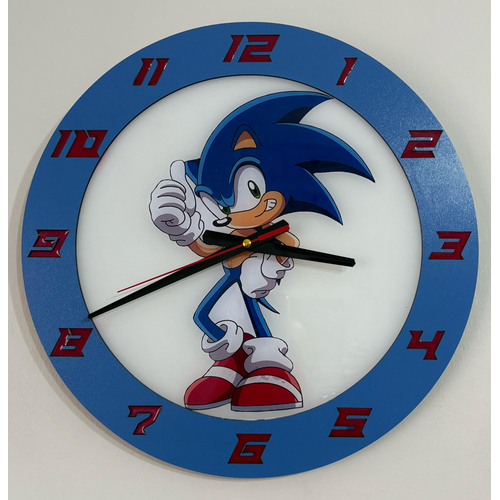 PELNCE KIDS ? Kirpi Sonic (The Hedgehog) Sonic 3 Temal Ahap ocuk Odas Duvar Saati ? 40 cm