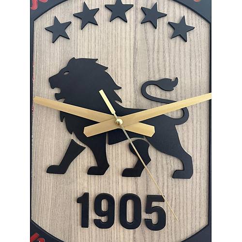 PELNCE - Cimbom Aslan 1905 - Taraftar Duvar Saati (Ahap & Epoksi) - 40 cm