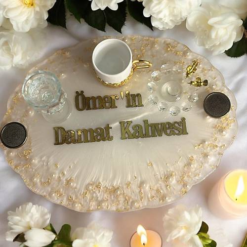 Nian ve Damat Kahvesi Tepsisi - Eni: 36 cm Boyu: 25 cm