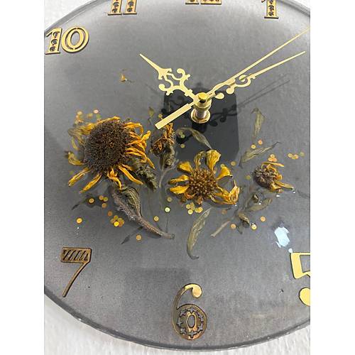 Ayiei Temal Gold Detayl Epoksi Duvar Saati (zel Tasarm - Tek retim) - 30 cm