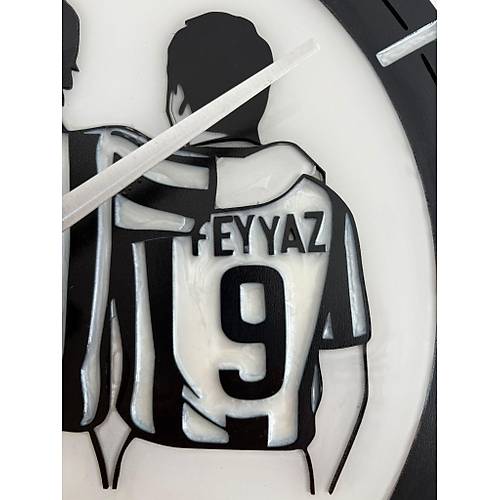 PELNCE - Sene Sanki Metin Ali Feyyaz - Taraftar Duvar Saati (Ahap & Epoksi) - 40 cm