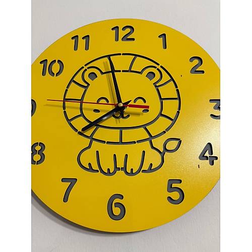 PELNCE KIDS - Aslan Temal Ahap ocuk Duvar Saati - 30 cm