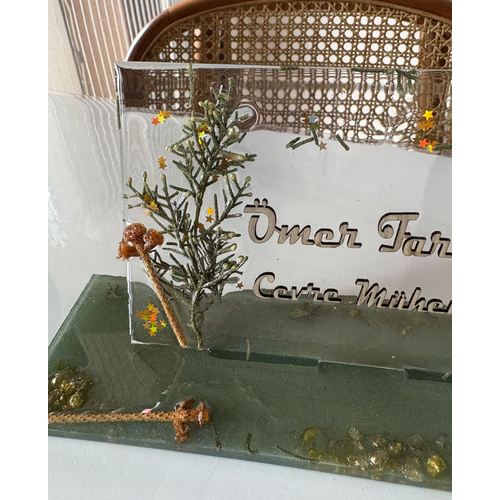 Kiiye zel Masa st simlik - Epoksi Reine - Aa Model