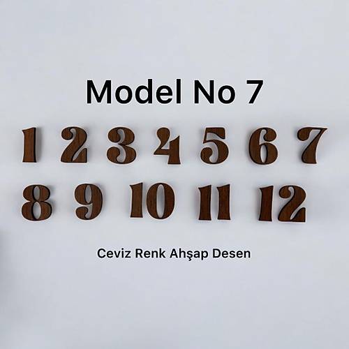 PELNCE - Ahap Kontraplak Lazer Kesim Duvar Saati Rakam Seti - Klasik Model - Ykseklik 3 cm