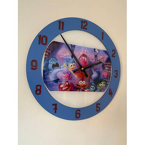 PELNCE KIDS - Inside Out (Ters Yz) Temal ocuk Odas Duvar Saati - 40 cm