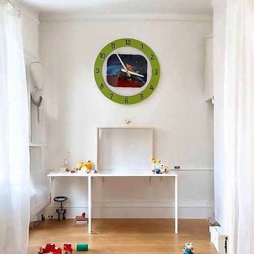PELNCE KIDS - Kk Prens Temal ocuk Odas Duvar Saati - 40 cm