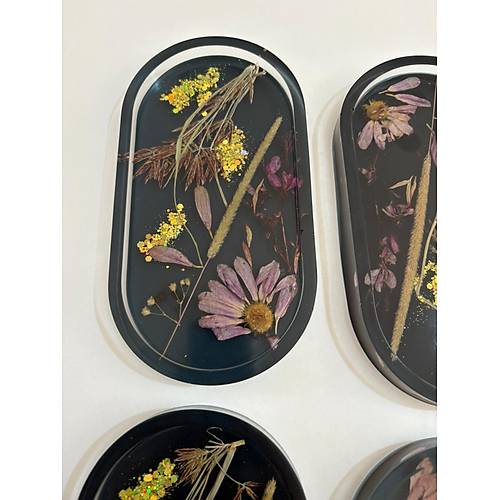 PELNCE - El Yapm 6'l Epoksi Sunumluk - Kurutulmu iekli Versiyon II - Ebatlar: 17,5 x 9,5 cm