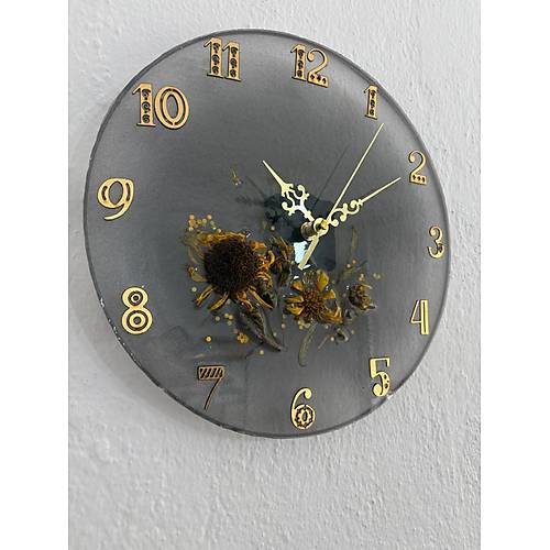 Ayiei Temal Gold Detayl Epoksi Duvar Saati (zel Tasarm - Tek retim) - 30 cm