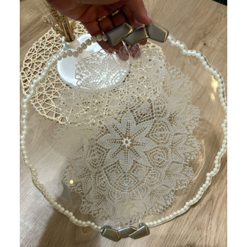 Epoksi Reine Nian Tepsisi - Dantel ve ncili - ap: 33 cm