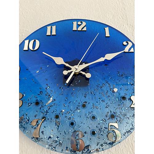 PELNCE - Nazar Boncuu Temal Epoksi Duvar Saati (zel Tasarm - Tek retim) - 30 cm