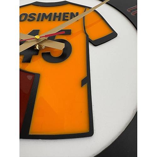 PELNCE - Osimhen 45 - Taraftar Duvar Saati (Ahap & Epoksi) - 40 cm
