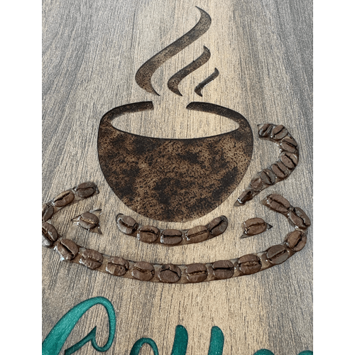 Ahap Desenli Epoksi Reine Kaplamal Tablo - Coffee